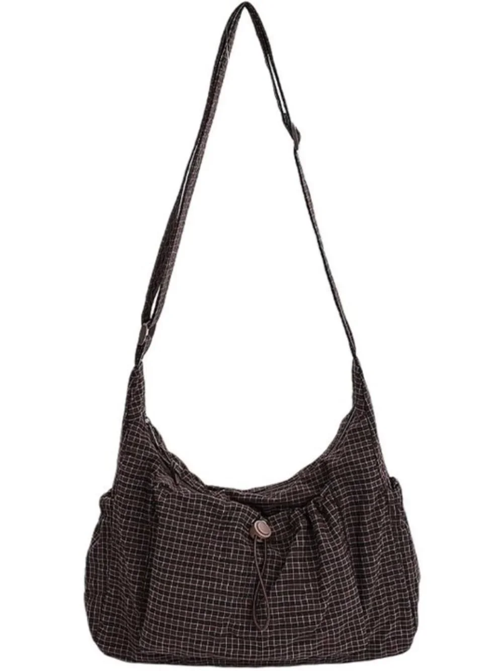 Korean Style Plaid Hobo Bag | Lightweight Checkered Crossbody Shoulder Bag